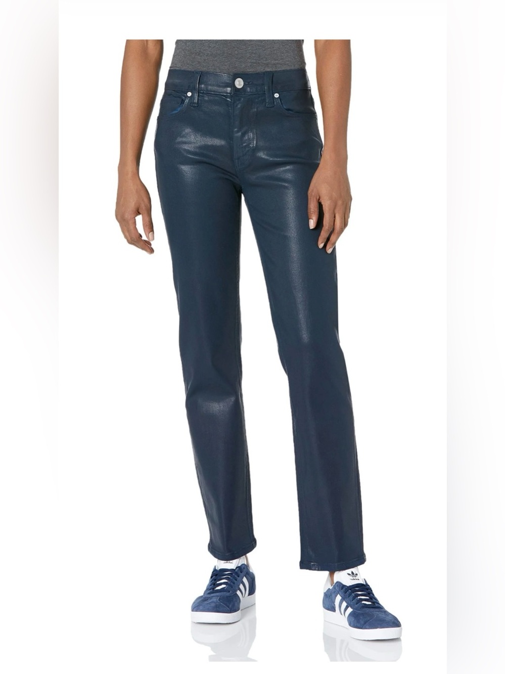 Hudson Nico Straight Ankle Jeans Pageant Blue Coated